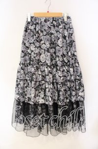axes femme / フルールPTティアードスカート F クロ O-25-08-23-076-AX-SK-OW-OS