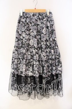 画像1: axes femme / フルールPTティアードスカート F クロ O-25-08-23-076-AX-SK-OW-OS