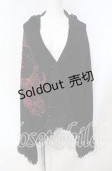 Qutie Frash / フードポンチョ  ブラック×レッド O-25-08-23-008-QU-TO-OW-OS
