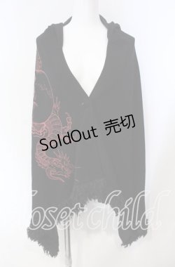 画像1: Qutie Frash / フードポンチョ  ブラック×レッド O-25-08-23-008-QU-TO-OW-OS