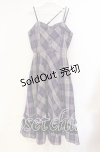 axes femme / タータンチェックジャンスカ F パープル O-25-08-23-084-AX-OP-OW-OS