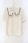 axes femme POETIQUE / メルヘン刺繍レースタイ付ブラウス S キナリ O-25-08-23-086-AX-BL-OW-OS