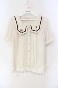axes femme POETIQUE / メルヘン刺繍レースタイ付ブラウス S キナリ O-25-08-23-086-AX-BL-OW-OS