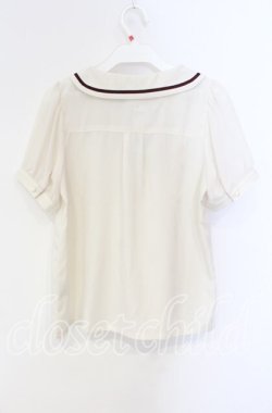 画像2: axes femme POETIQUE / メルヘン刺繍レースタイ付ブラウス S キナリ O-25-08-23-086-AX-BL-OW-OS