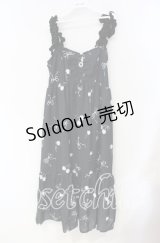 axes femme / チェリー柄フリルリボンワンピース F クロ O-25-08-23-087-AX-OP-OW-OS