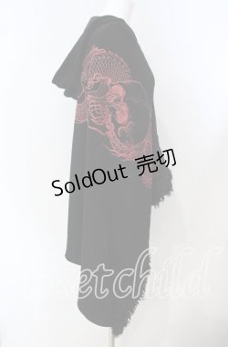 画像2: Qutie Frash / フードポンチョ  ブラック×レッド O-25-08-23-008-QU-TO-OW-OS
