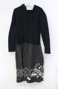 PINK HOUSE / ワッペン使いドッキングワンピース  ネイビー×クロ O-25-08-23-088-LO-OP-OW-OS