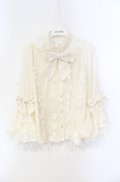 axes femme kawaii / 姫袖7分丈ブラウス M キナリ O-25-08-23-089-AX-BL-OW-OS