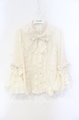 axes femme kawaii / 姫袖7分丈ブラウス M キナリ O-25-08-23-089-AX-BL-OW-OS
