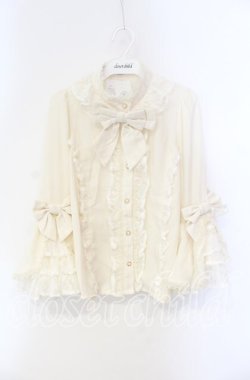 画像1: axes femme kawaii / 姫袖7分丈ブラウス M キナリ O-25-08-23-089-AX-BL-OW-OS
