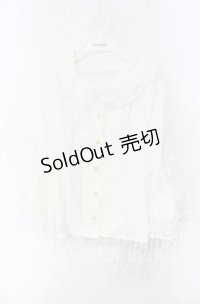 axes femme kawaii / レーシー姫袖ブラウス M シロ O-25-08-23-090-AX-BL-OW-OS