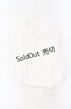 画像1: axes femme kawaii / レーシー姫袖ブラウス M シロ O-25-08-23-090-AX-BL-OW-OS
