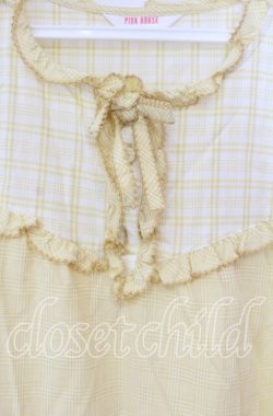 画像2: PINK HOUSE / チェックパッチワークノースリーブチュニックブラウス  イエロー O-25-08-23-091-LO-OP-OW-OS