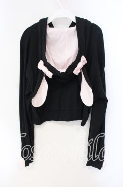 画像3: Angelic Pretty / ハートワッペンBunnyパーカー  クロ O-25-08-23-093-AP-TO-OW-OS