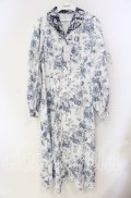 axes femme NOSTALGIE / ドローイングフラワー柄ワンピース F ブルー O-25-08-23-097-AX-OP-OW-OS