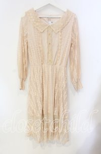 axes femme / 総レースワンピース M ピンクベージュ O-25-08-23-099-AX-OP-OW-OS