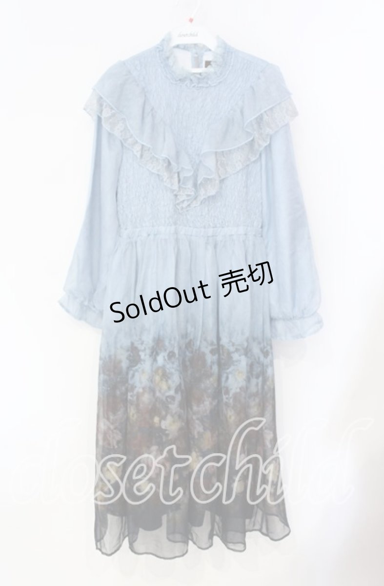 画像1: axes femme NOSTALGIE / ミスティローズ柄ワンピース F 公式展開色：紺 O-25-08-23-102-AX-OP-OW-ZH (1)