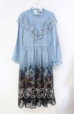 画像1: axes femme NOSTALGIE / ミスティローズ柄ワンピース F 公式展開色：紺 O-25-08-23-102-AX-OP-OW-ZT351 (1)
