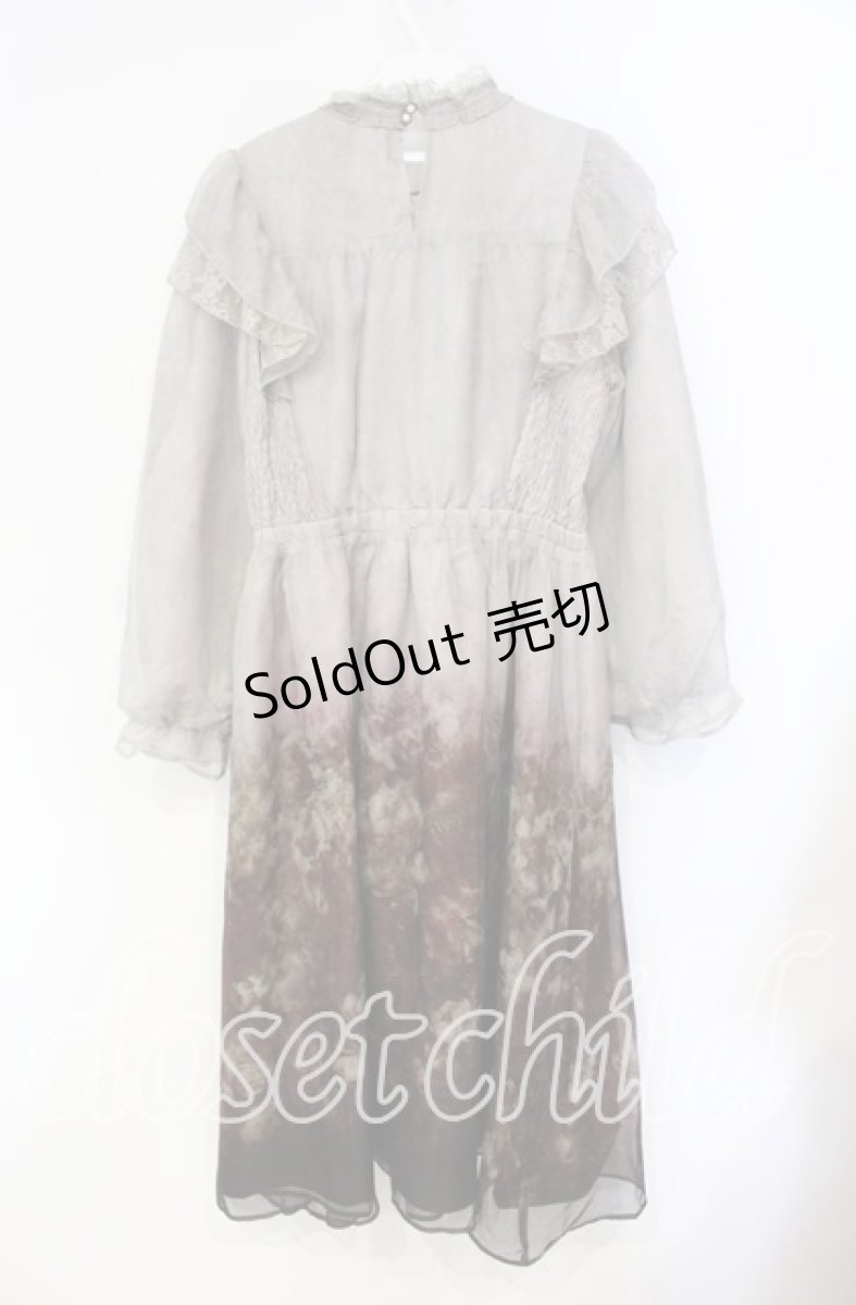 画像4: axes femme NOSTALGIE / ミスティローズ柄ワンピース F 公式展開色：ワイン O-25-08-23-104-AX-OP-OW-ZH (4)