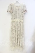 axes femme / 花ストライプ柄チュールワンピース M キナリ O-25-08-23-105-AX-OP-OW-OS