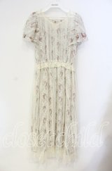 axes femme / 花ストライプ柄チュールワンピース M キナリ O-25-08-23-105-AX-OP-OW-OS