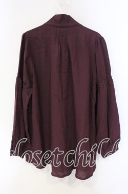 画像3: axes femme / 刺繍入りリボンロングブラウス M ワイン O-25-08-23-107-AX-BL-OW-OS