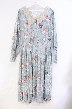 画像1: axes femme / 音楽と薔薇柄ドレス風ワンピース F グリーン O-25-08-23-108-AX-OP-OW-OS