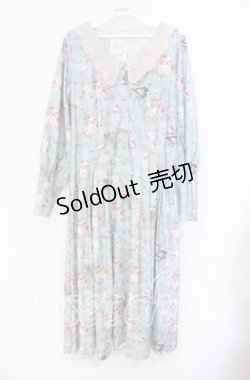画像1: axes femme / 音楽と薔薇柄ドレス風ワンピース F グリーン O-25-08-23-108-AX-OP-OW-OS