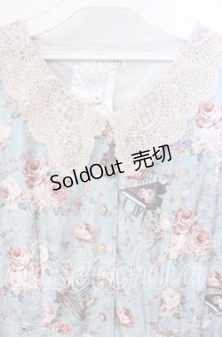 画像2: axes femme / 音楽と薔薇柄ドレス風ワンピース F グリーン O-25-08-23-108-AX-OP-OW-OS
