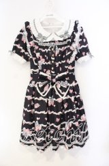 LIZ LISA / Creamy Berry柄ワンピース 3 クロ O-25-08-23-110-LO-OP-OW-OS