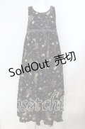 PINK HOUSE / スミレ柄ロングワンピース  クロ O-25-08-23-012-LO-OP-OW-OS