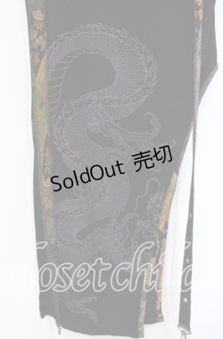 画像2: Qutie Frash / ちりめん切替龍プリントノースリーブトップス  ブラック O-25-08-23-020-QU-TO-OW-OS