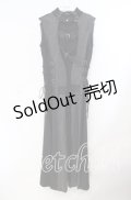 Qutie Frash / パイソン切り替えベルトロングベスト  ブラック×チャコールグレー O-25-08-23-026-QU-JA-OW-OS