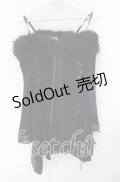 Qutie Frash / ファー付きオフショル着物カーデ  ブラック×パープル O-25-08-23-027-QU-JA-OW-OS