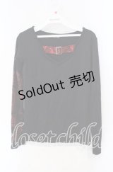 Qutie Frash / ベルトカットソー  ブラック×レッド O-25-08-23-032-QU-TO-OW-OS