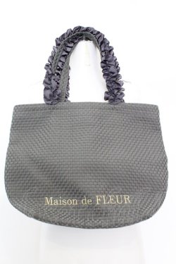 画像1: Maison de FLEUR / フリルハンドバッグ  グレー O-25-08-25-002-LO-BG-IG-OS