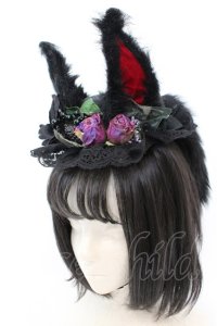 GOTHIC HOLIC / 耳しっぽミニハット  ブラック O-25-08-25-039-PU-AC-YM-ZT433