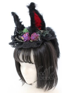 画像1: GOTHIC HOLIC / 耳しっぽミニハット  ブラック O-25-08-25-039-PU-AC-YM-OS