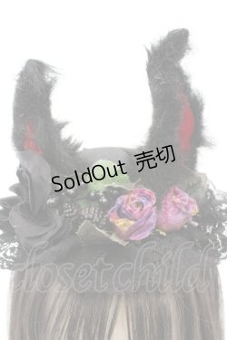 画像2: GOTHIC HOLIC / 耳しっぽミニハット  ブラック O-25-08-25-039-PU-AC-YM-ZT433