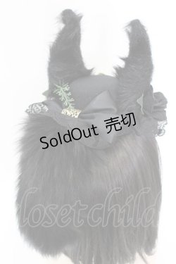 画像3: GOTHIC HOLIC / 耳しっぽミニハット  ブラック O-25-08-25-039-PU-AC-YM-ZT433