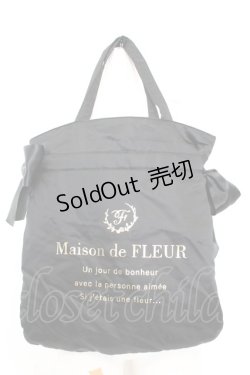 画像1: Maison de FLEUR / ダブルリボントートバッグ  クロ O-25-08-25-003-LO-BG-IG-ZT-K026
