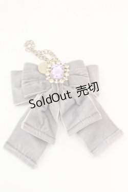 画像1: Maison de FLEUR / ベルベットリボンビジューチャーム  ラベンダー O-25-08-25-004-LO-ZA-IG-OS