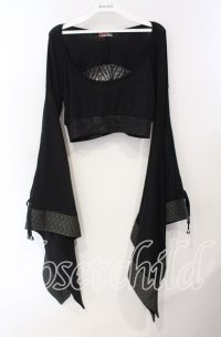 Qutie Frash / バックメッシュショートトップス  ブラック O-25-08-25-1034-QU-TO-IG-ZT205