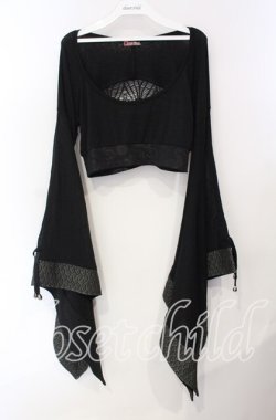 画像1: Qutie Frash / バックメッシュショートトップス  ブラック O-25-08-25-1034-QU-TO-IG-OS