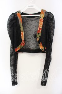 Qutie Frash / ちりめんボレロ  ブラック×オレンジ O-25-08-25-1035-QU-TO-IG-OS