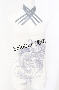 画像1: Qutie Frash / クロスキャミ  ホワイト×ブルー O-25-08-25-1004-QU-TO-IG-OS
