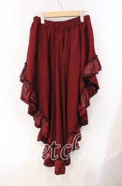 画像3: Qutie Frash / 裏地和柄後ろロングスカート  レッド O-25-08-25-1038-QU-SK-IG-OS