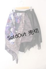 Qutie Frash / 和柄ランダムスカート  パープル×ブラック O-25-08-25-1039-QU-SK-IG-OS