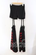 Qutie Frash / インナーレッグ付きパンツ  ブラック×レッド O-25-08-25-1046-QU-PA-IG-OS