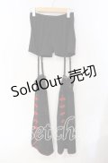 Qutie Frash / インナーレッグ付きパンツ  ブラック×レッド O-25-08-25-1046-QU-PA-IG-OS